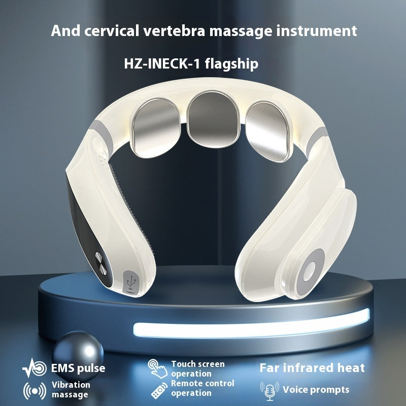 EMS Low Frequency Pulse Vibration Rechargeable Portable Massage Neck Massager
