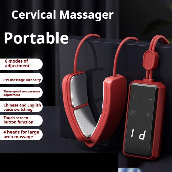 Household Pulse Neck Massager Smart Shoulder And Neck Hot Compress Physiotherapy