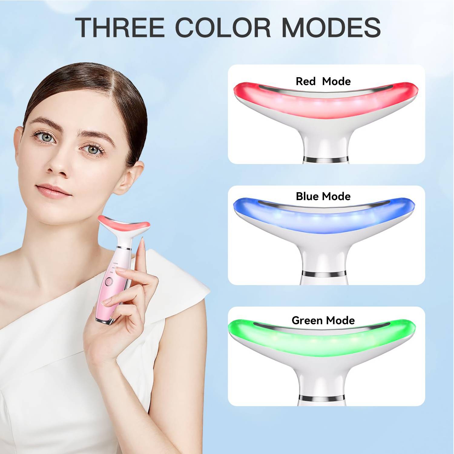 Skin Care Neck Face Massage Tool With Thermals, 3-in-1 Facial Massager